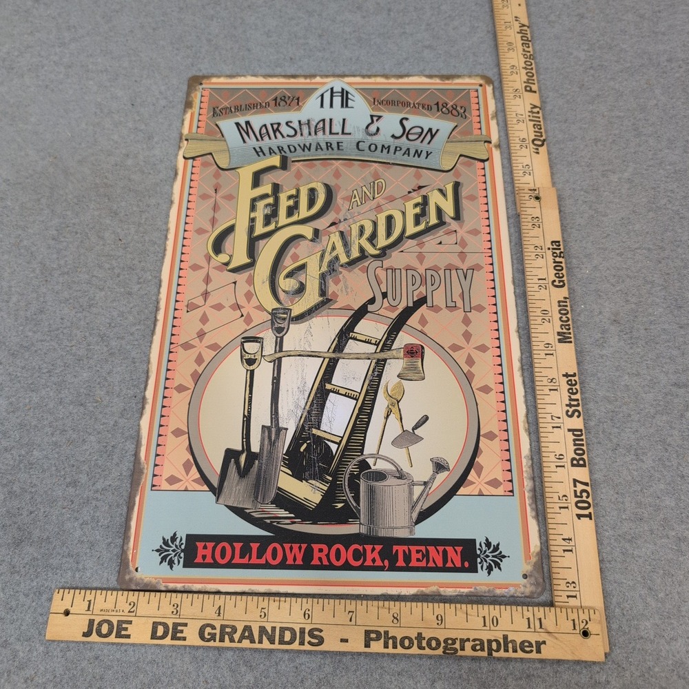 Marshall & Son Hardware Feed and Garden Supply Vintage Style Metal Tin Sign - Picture 2 of 3